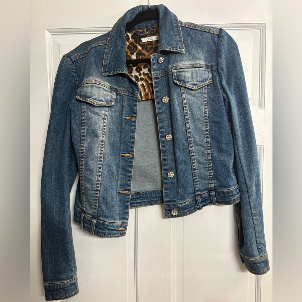 Cache Blue Denim Jacket with Jewels 6